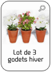 Lots de 3 godets hiver