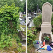 Outils de nettoyage professionnels pour l'entretien de tombe à distance en France.