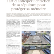 Article Funéraire Magazine : Contrat In Memoriam – L'art d'anticiper l'entretien de sa sépulture pour protéger sa mémoire. Partenaire officiel : En sa mémoire.