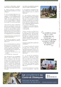 Article Funéraire Magazine : Contrat In Memoriam – L'art d'anticiper l'entretien de sa sépulture pour protéger sa mémoire. Partenaire officiel : En sa mémoire.