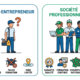 Alt: Pourquoi les sociétés sont plus sûres que les indépendants pour nettoyer une sépulture, infographic comparant auto-entrepreneur et société professionnelle.
