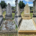 Deux tombes avant/après nettoyage écologique des sépultures dans un cimetière. Le bedg de gauche est recouvert de mousse et